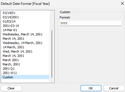 formatting a date dimension as a year